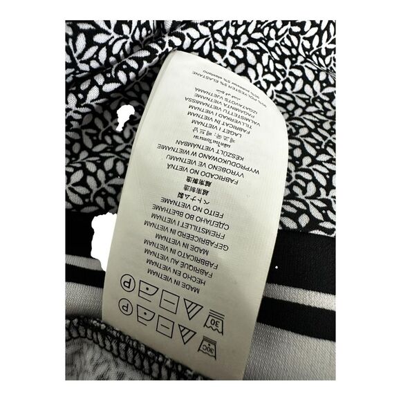 Michael Kors Tank Sheath Dress XS black white print laceup v neck slinky stretch - Picture 2 of 11